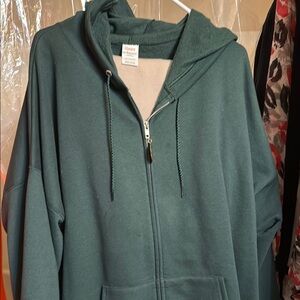 Hanes Teal Zip-Up Hoodie